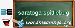 WordMeaning blackboard for saratoga spittlebug